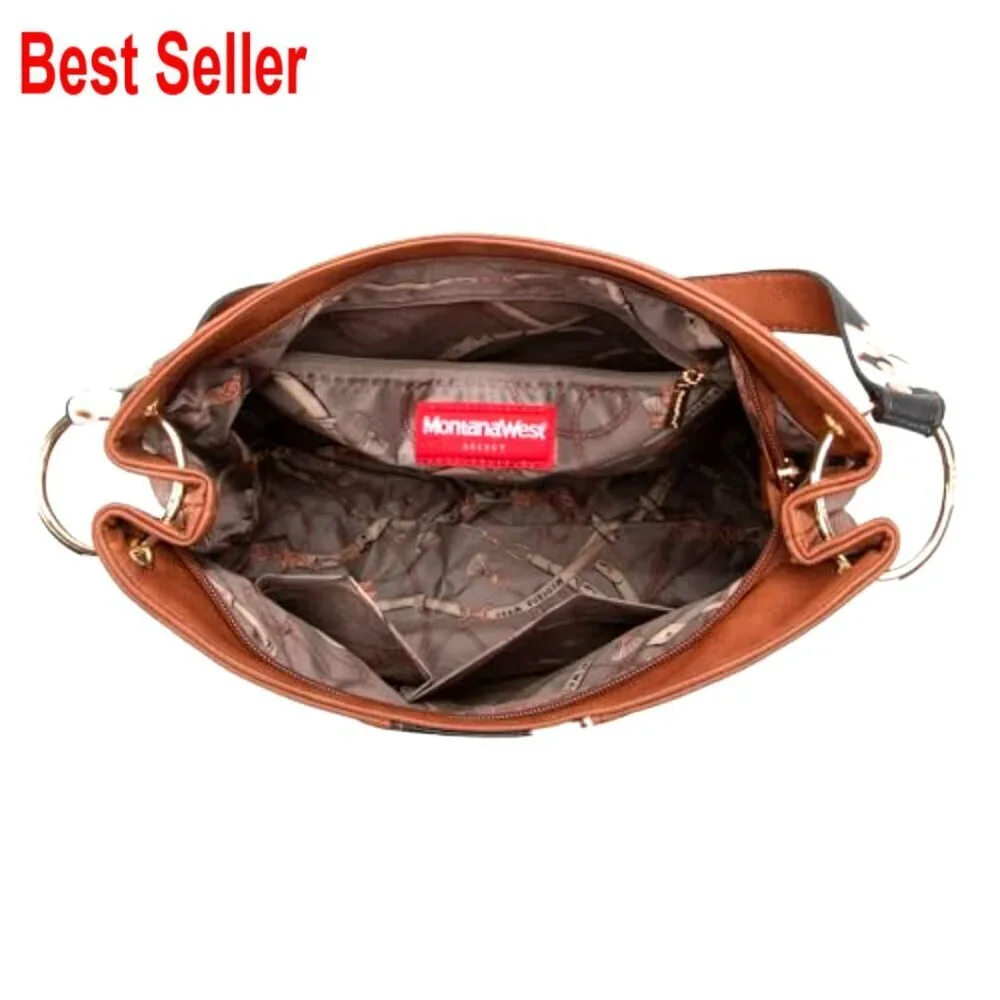Faux Leather Hobo Bag with Back Zipper Pocket and Coin Wallet